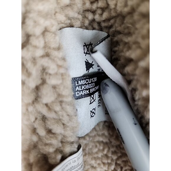 Levi's Aviator Bomber Jacket Men's Size Large Brown Faux Leather Sherpa Lined - Picture 13 of 13